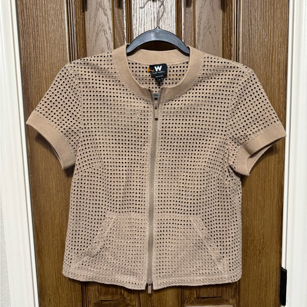 W by Worth Beige Knit Jacket Top
